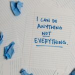 a phrase on a piece of paper
