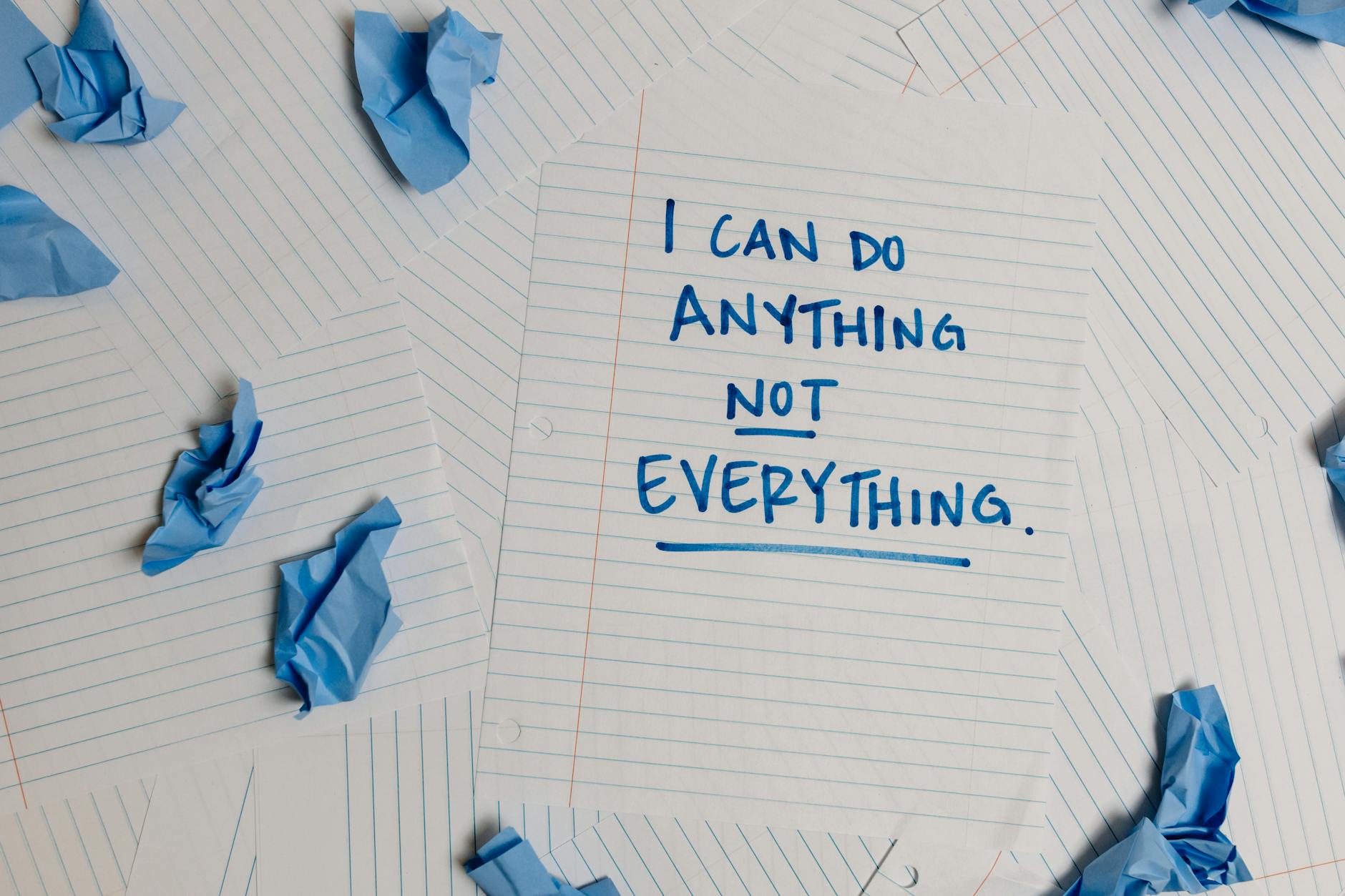 a phrase on a piece of paper